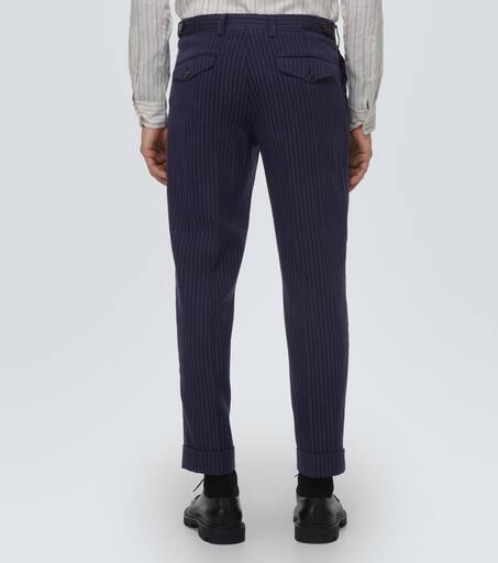 Mens blue discount pinstripe trousers