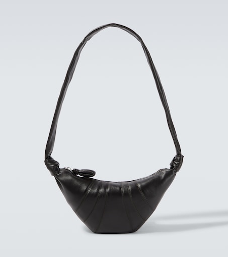 Croissant Small leather shoulder bag in brown - Lemaire | Mytheresa