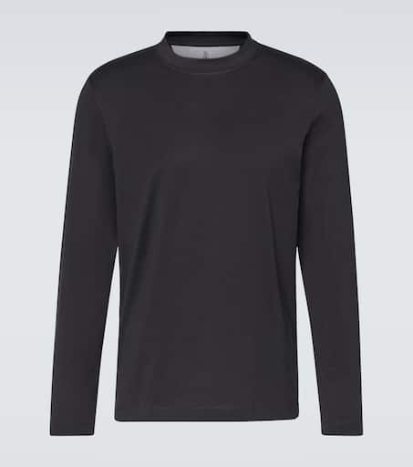 【送料&関税込】Brunello Cucinelli Black Cotton Sweatshirt Brunello Cucinelli - Cotton-Blend Jersey Zip-Up Hoodie