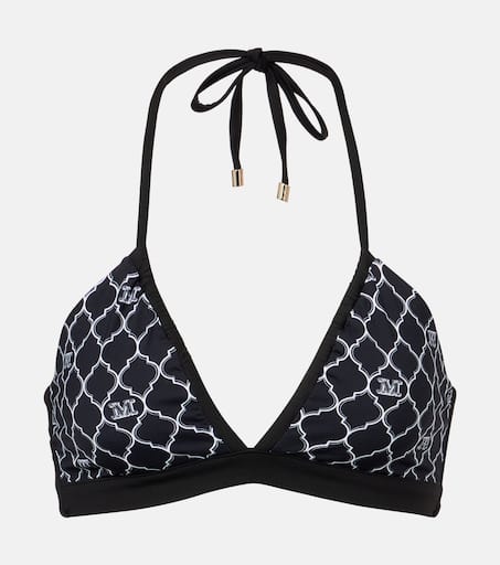Anna printed halterneck bikini top in black - Max Mara