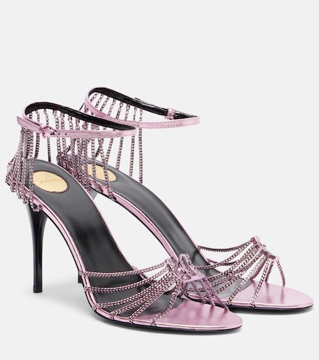 Babylone 90 leather-trimmed sandals in pink - Saint Laurent | Mytheresa