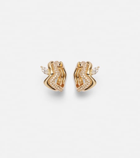 18kt gold earrings with diamonds