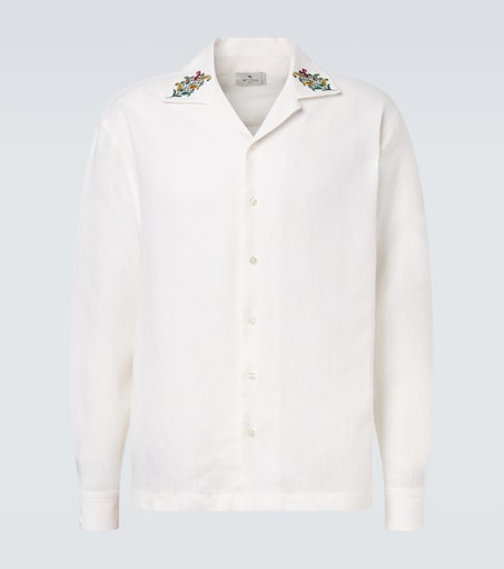 Etro Paisley embroidered linen shirt