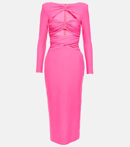 SELF-PORTRAIT ワンピース Cutout jersey midi dress817167 SELF-PORTRAIT Cutout ruched stretch-jersey midi dress | NET