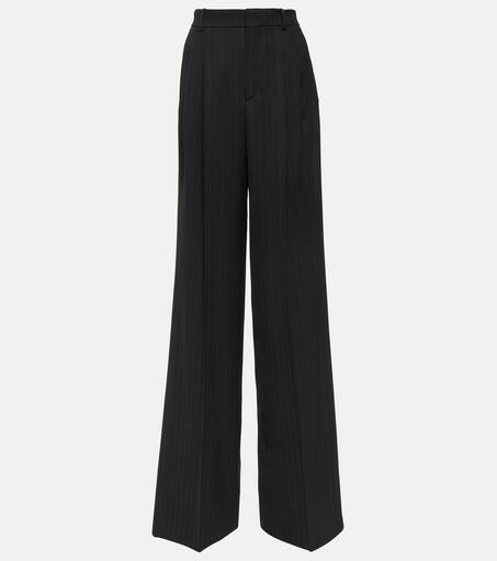 パンツ Saint Laurent Black wool wide-leg pant (796875Y7E63 1000) Saint Laurent Black Wool Wide-Leg Pant – LOZURI®