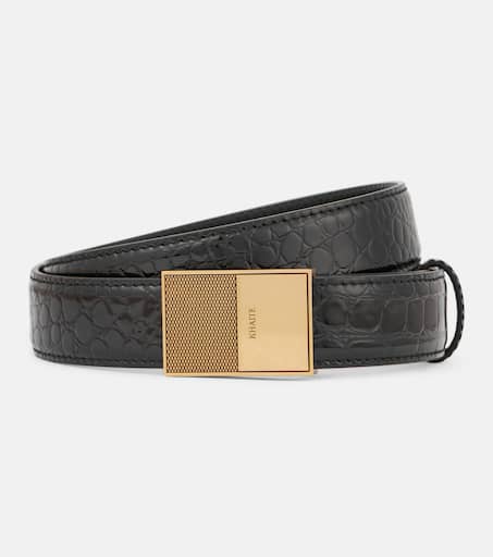 【送料&関税込】Khaite Elio Belt With Silver Buckle 30mm Elio Belt in Black Leather with Silver – KHAITE