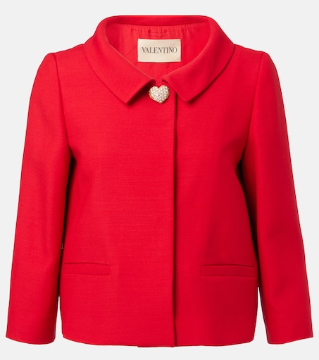 Crepe Couture embellished blazer in red - Valentino | Mytheresa