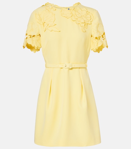 Aurelie belted floral-appliqué minidress in yellow - Leo Lin | Mytheresa