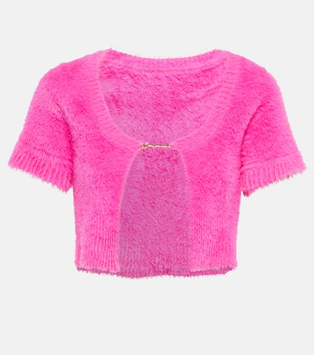 La Maille Neve cropped cardigan in pink - Jacquemus | Mytheresa