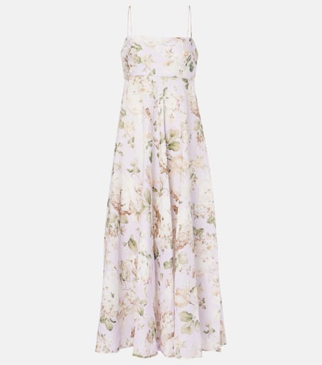 【Zimmermann】ACACIA BRODERIE MIDI DRESS フローラルミディ Acacia Broderie Midi Dress Pink Floral Online | Zimmermann