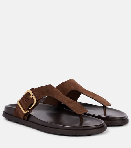 サンダル・ミュール TOD'S Brown Suede Thong Slippers P01027673.jpg