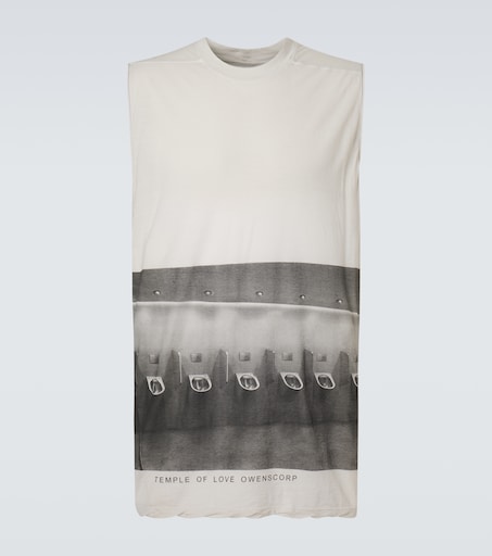 Rick Owens Jumbo printed cotton jersey tank top