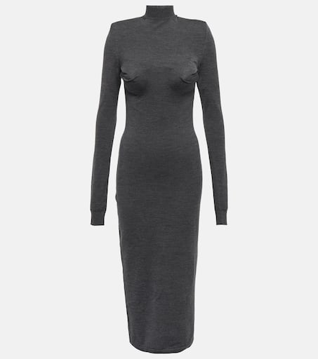 Talento mockneck wool-blend dress in grey - Sportmax | Mytheresa