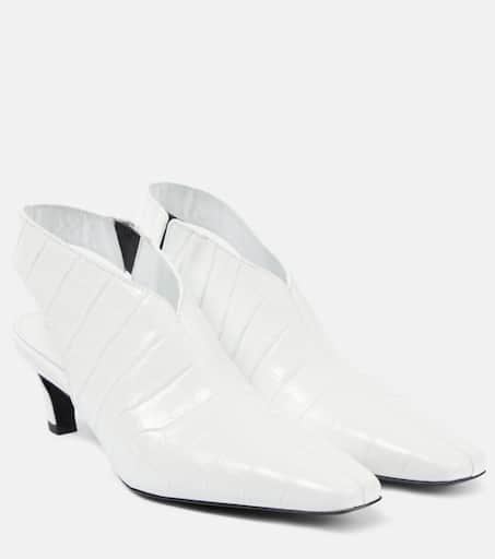 シューズ・サンダルその他 TOTEME Leather decollete slingback croco effectBROWN Leather decolleté slingback with croco effect TOTEME