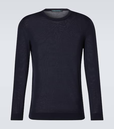 Tシャツ・カットソー KITON Men Sweater UMK0441K19 2001 Blue Kiton Knit Crewneck T-Shirt With Ribbed Trims | UMK0441K192001