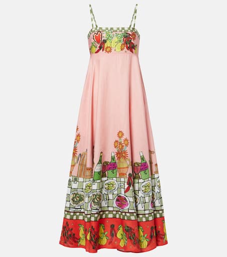 送料関税込み★Alemais★Avery フローラル リネン ミディドレス AVERY SPLICED MIDI DRESS – ALEMAIS