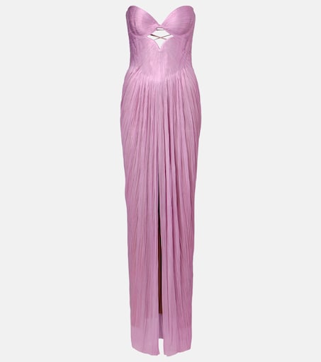 Stephanie silk tulle bustier gown in pink - Maria Lucia Hohan