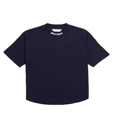T-shirt in cotone con logo in Blu - Palm Angels Kids | Mytheresa