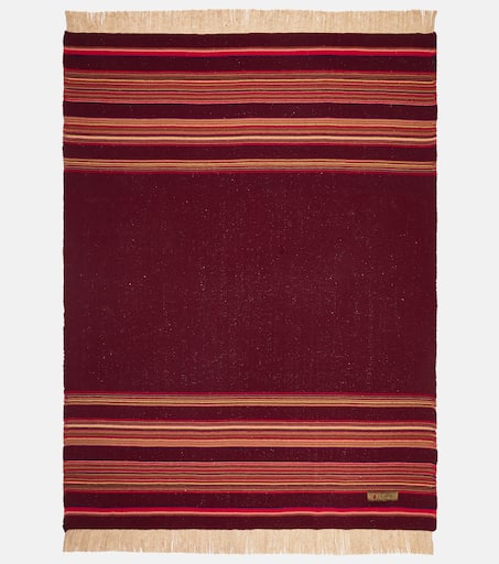 The House of Lyria Inquieto striped fringed throw - Red