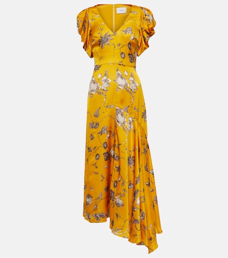 yellow lace formal dress Yellow Strapless Lace Long Prom Dress, A-Line High Low Evening Dress US 12 / Yellow