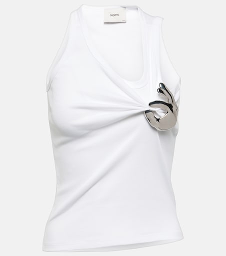 新品✨️ coperni basic logo tanktop ロゴ タンクトップ Coperni Logo Ribbed Tank Top | White | FARFETCH