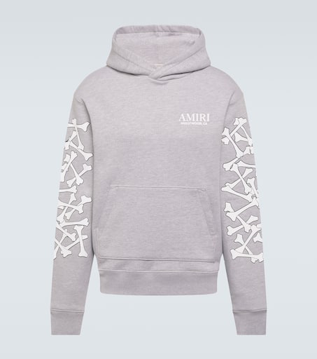 【関税&送料込】Amiri Stacked Bones Print Hoodie AMIRI Bones Stacked Logo-Appliquéd Printed Cotton-Jersey