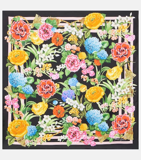 Dolce & Gabbana 植物柄スカーフ Floral silk scarf in multicoloured - Dolce Gabbana | Mytheresa