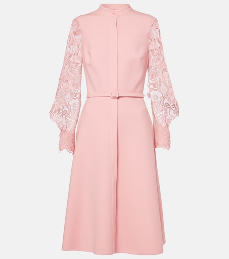 chinese dress ladies Floral Guipure Lace Midi Dress