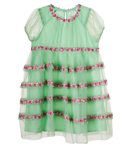 Joelle embroidered tulle dress in green - Konges Slojd | Mytheresa