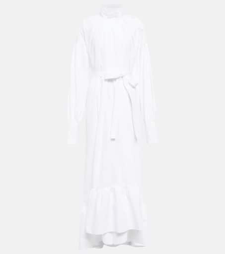 25SS new/PATOU ベルト付きマキシドレス MaxiDress White Patou | Maxi shirt dress in organic cotton