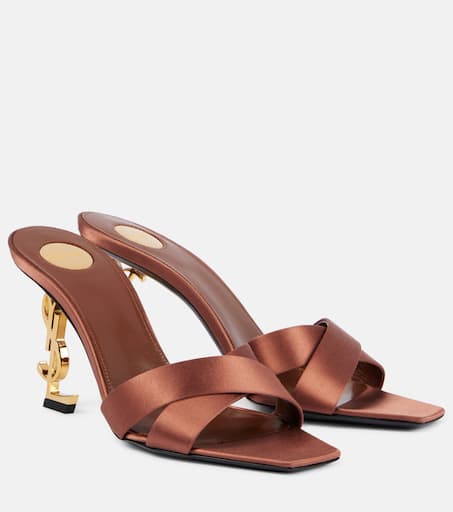 Opyum 85 satin mules in brown - Saint Laurent | Mytheresa