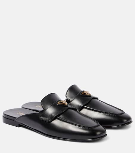 『4年保証』 Leather mules in black - Prada | Mytheresa 靴