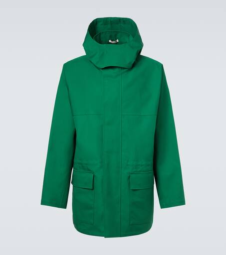 Hooded cotton gabardine jacket in green - Auralee | Mytheresa