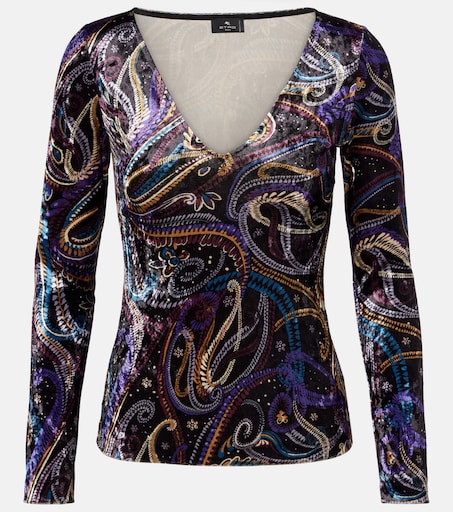 Blouse imprimée en soie en multicolore – Etro