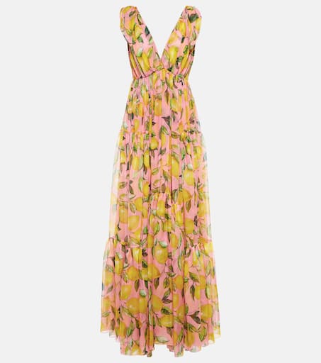 DOLCE&GABBANA ワンピース Printed silk chiffon maxi 680195 DOLCE&GABBANA Floral-print silk-chiffon maxi dress | NET-A