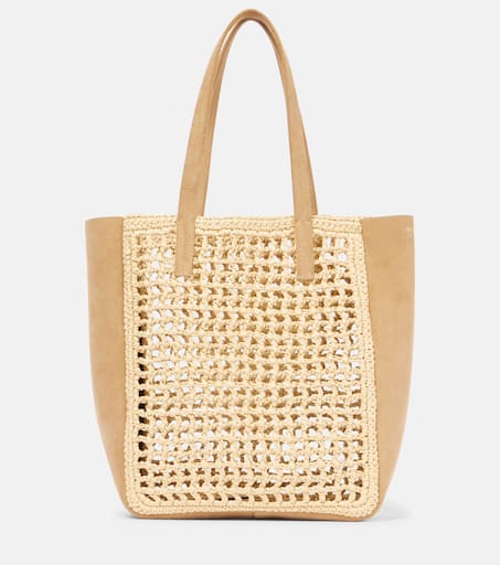 【送料&関税込】Khaite Small Zoe Tote Bag Small Zoe Tote in Black Raffia with Black Leather – KHAITE
