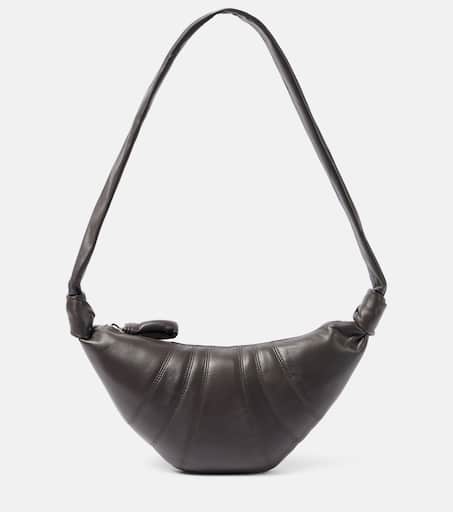 Croissant Small leather shoulder bag in brown - Lemaire