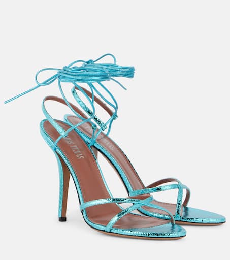 Linda 105 leather sandals in blue - Paris Texas | Mytheresa