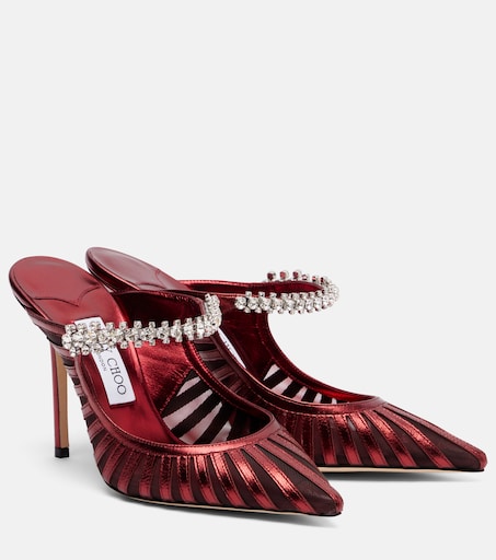 JIMMY CHOO｜Bing 100mm ビジュートリムミュール（ボルドー） P01070962.jpg