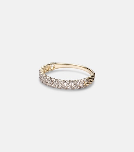 Ring Five aus 10kt aus Gelbgold mit Diamanten in Gold - Stone And 