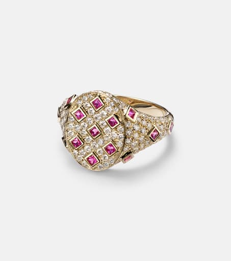 【YVONNE LEON】gold, cord, citrine and diamond ネックレス YVONNE LÉON Soleil 9-karat gold, cord, citrine and diamond