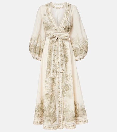 zimmermann freja embroidered dress Roxane Neutrals lace-embroidered midi dress, M / Neutrals