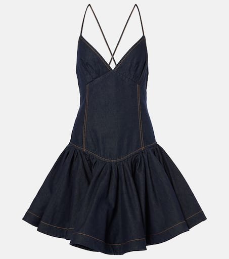 Crush denim minidress in blue - Zimmermann | Mytheresa
