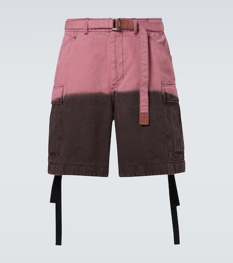 Ombré cotton cargo shorts in pink - Sacai | Mytheresa
