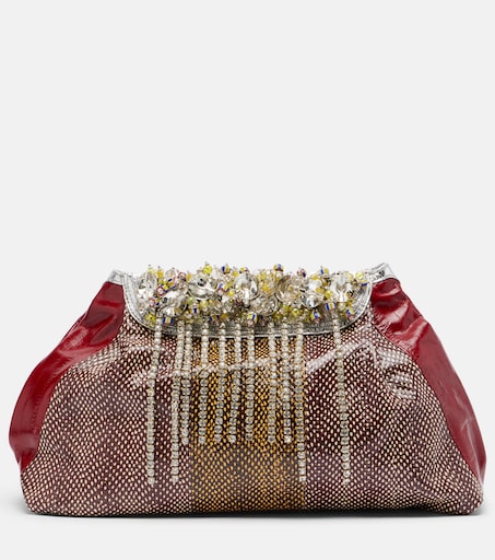 Blossom Small patent leather crossbody bag in red - Dries Van