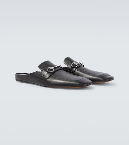 Ragazzo Horsebit leather mules in black - Gucci | Mytheresa