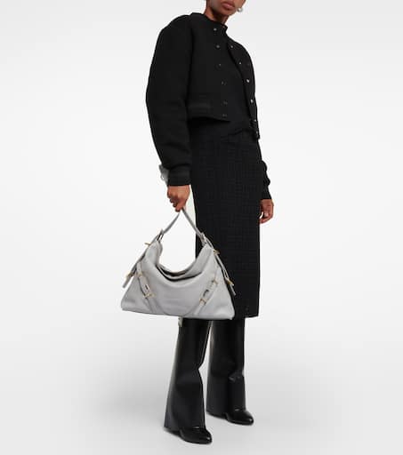 Evie large pebbled leather shoulder bag top