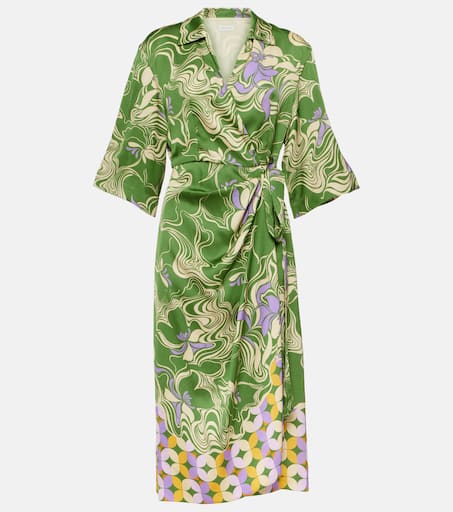 【関税&送料込】Dries Van Noten Teal Green Crepe Shirt Dress Dries Van Noten Teal Green Crepe Shirt Dress | italist