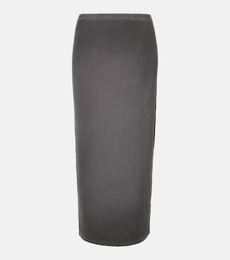 アクネ Acne Studios Viscose Midi Skirt Asymmetric distressed midi skirt in grey - Acne Studios