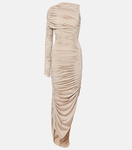 ワンピース NOTHINGEVERYTHING : 25SS / ASYMMETRIC DRAPED MAXI DRESS Buy Forever New Green Nya Metallic Asymmetrical Maxi Dress